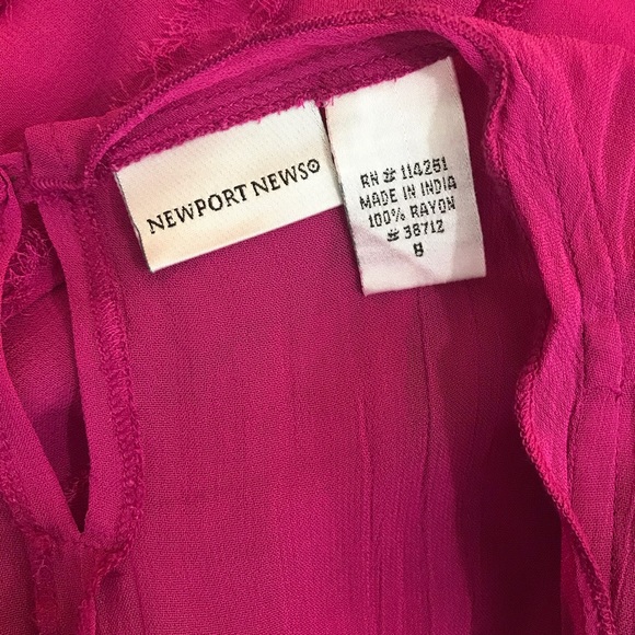 Newport News Pink Dress Size 8 EUC Sheer Gauze Overlay - Picture 9 of 11